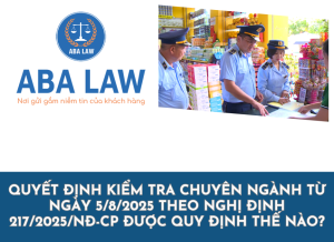 Theo Nghị định số 217/2025/NĐ-CP về hoạt động kiểm tra chuyên ngành